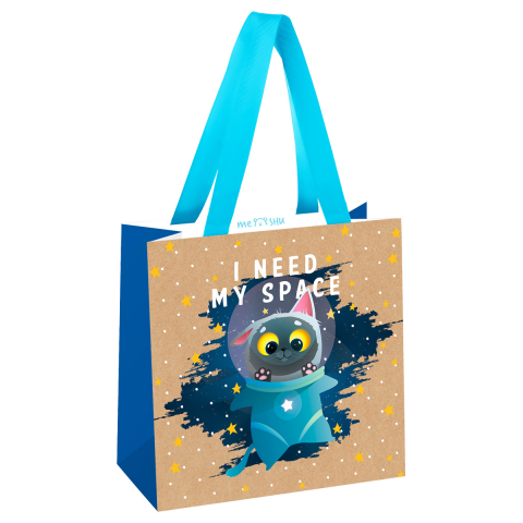 Пакет подарочный крафт Meshu 20×20×10 см, «Мой космос»
