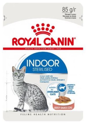 Корм влажный Royal Canin Indoor Sterilized (для взрослых кошек, постоянно живущих в помещении), 85 г (в соусе)