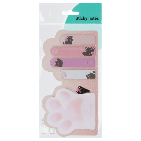 Закладки-разделители бумажные + бумага для заметок с липким краем Meshu Right Cat закладки-15×75мм×20 л., бумага-88×75 мм, 1 блок×20 л., Keep Cute
