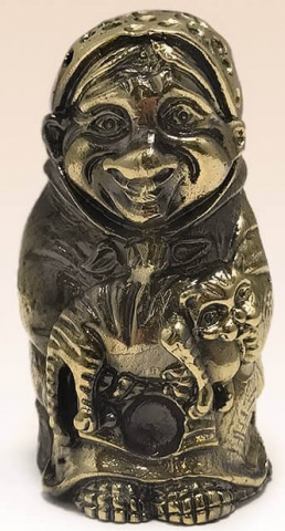 Колокольчик коллекционный BronzaMania, «Бабушка с кошкой»