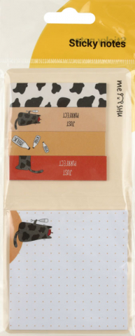 Закладки-разделители бумажные + бумага для заметок с липким краем Meshu Right Cat закладки-15×60 мм×25 л., бумага-74×74 мм, 1 блок×25 л., Sunset