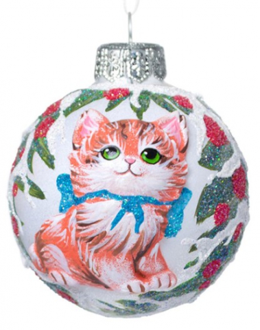 Игрушка елочная «Котенок», диаметр 80 мм Игрушка елочная «Котенок», диаметр 80 мм