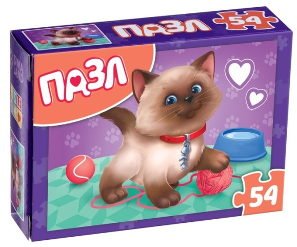 Пазлы детские Sima-Land 17,5×13 см, 54 элемента, «Озорной котик»