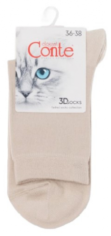 Носки женские Conte Elegant 3DSocks, размер 23-25, бежевые (высокие)