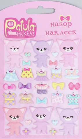 Наклейки мягкие Sima-Land (ПВХ), 9,5*15 см, «Кошки одевайка»