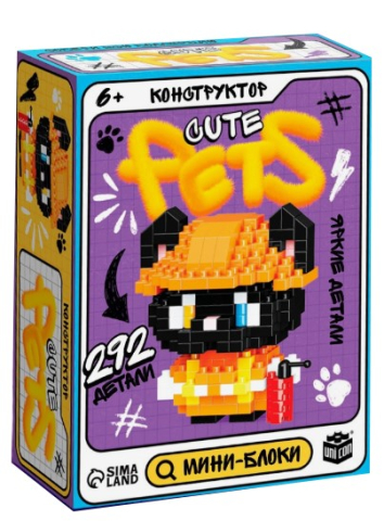 Игра-конструктор Unicon «Cute Pets. Котик», 292 детали