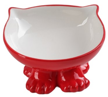 Миска керамическая на подставке-лапках «Киса», 200 мл, 13*12*8 см, красная Миска керамическая на подставке-лапках «Киса», 200 мл, 13*12*8 см, красная
