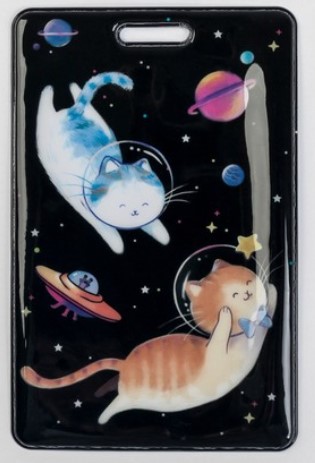 Чехол для бейджа и карточек Sima-Land, 6,5*10,5 см, «Коты в космосе» (без шнура-держателя)