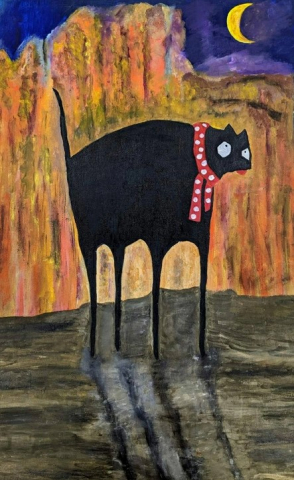 Картина «Кот-детектив» (Броздецкая Е.П.), 75*50 см, холст, акрил