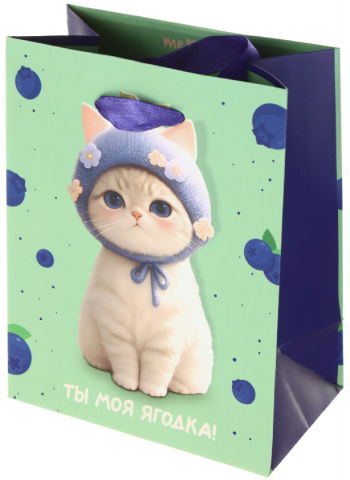 Пакет подарочный Meshu 11×14×6,5 см, Berry Cat Пакет подарочный Meshu 11×14×6,5 см, Berry Cat