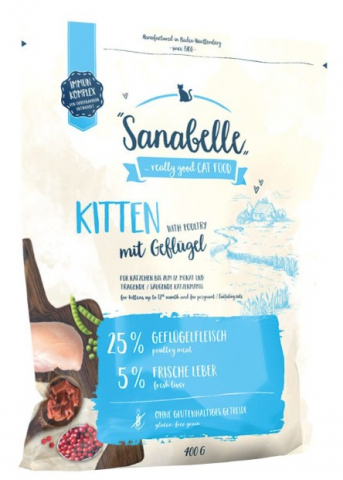 Корм сухой Bosch Sanabelle Kitten (для котят и беременных кошек), 400 г (комплект с лакомством)