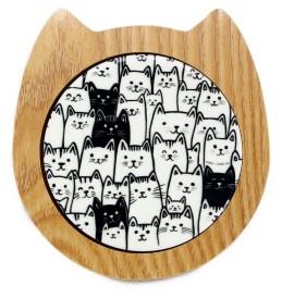 Подставка под горячее Sima-Land (ДСП, керамика) 10,8×13 см, «Котятки»