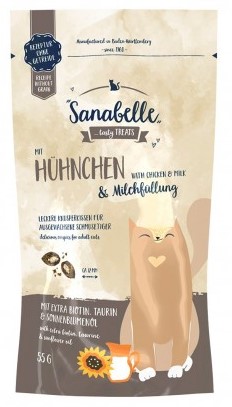 Корм сухой Bosch Sanabelle Hair & Skin (для здоровой шерсти и кожи у взрослых кошек), 400 г (комплект с лакомством)