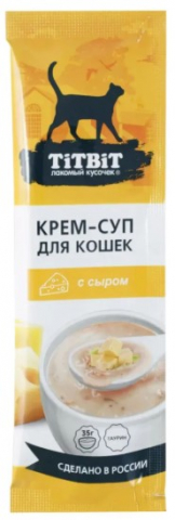 Крем-суп TitBit (для кошек), 35 г, с сыром