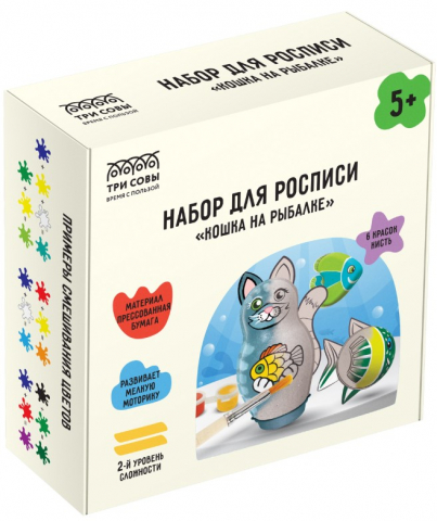 Набор для росписи «Три Совы», «Кошка на рыбалке», 5+ Набор для росписи «Три Совы», «Кошка на рыбалке», 5+