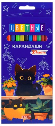 Карандаши цветные «Котята», 24 цвета