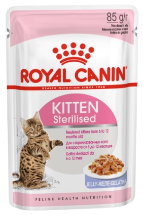 Корм влажный Royal Canin Kitten Sterilised (для стерилизованных котят), 85 г (в желе)
