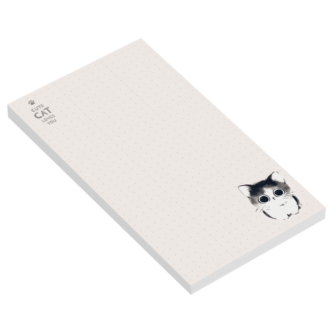 Блок бумаги для заметок Meshu 100×170 мм, 1 блок×50 л., проклеенный, Cute Cats