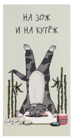 Открытка-конверт для денег формовой «Дарите счастье» Sima-Land 80×165 мм, «На ЗОЖ и кутеж. Кот»