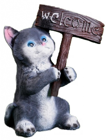 Фигура садовая полистоун «Котенок», 12*12*25 см, Welcome Фигура садовая полистоун «Котенок», 12*12*25 см, Welcome