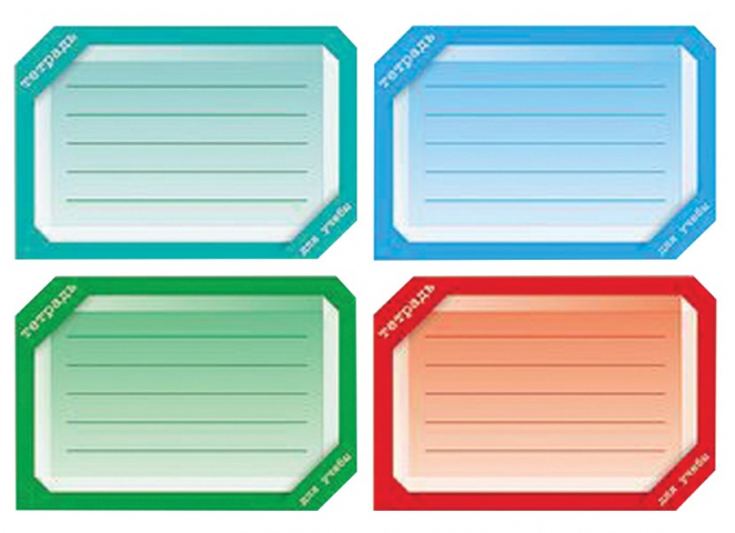 Наклейки бумажные для маркировки тетрадей 16 шт., «Цветная»