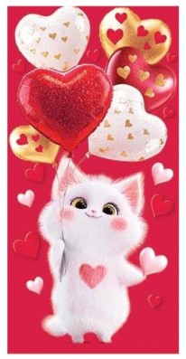 Открытка-конверт для денег «Мир открыток», 83*168 мм, «Котик с шарами-сердечками» Открытка-конверт для денег «Мир открыток», 83*168 мм, «Котик с шарами-сердечками»