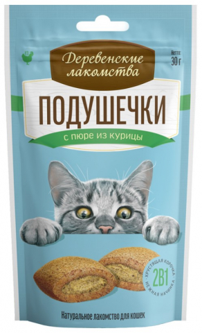 Подушечки с пюре «Деревенские лакомства», 30 г, курица