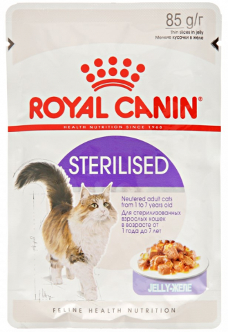 Корм влажный Royal Canin Sterilised (для кастрированных котов и стерилизованных кошек), 85 г (в желе)