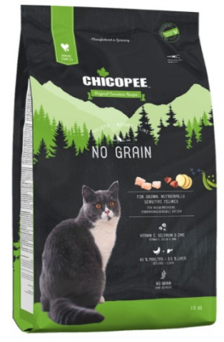 Корм сухой Chicopee HNL No Grain (для взрослых котов, беззерновой), 1,5 кг