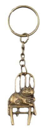 Брелок металлический Sima-Land, 2,2*4,1 см, «Кот на стуле», цвет бронзовый