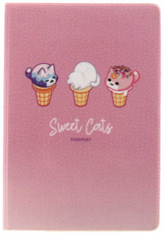 Обложка для паспорта Meshu, 92*134 мм, Sweet Cats