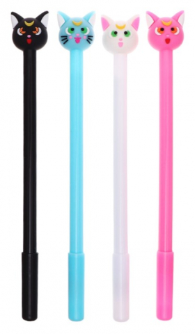 Ручка-прикол гелевая Calligrata «Кот», корпус ассорти, стержень синий