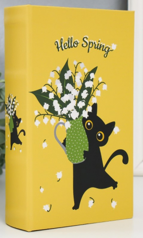 Кэш-бокс (сейф-книга) «Кошка в лучах лазера» 21×13×5 см, «Черный кот с ландышами в вазе» Кэш-бокс (сейф-книга) «Кошка в лучах лазера» 21×13×5 см, «Черный кот с ландышами в вазе»