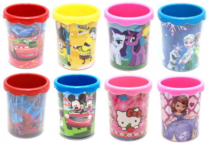 Стакан для канцелярских принадлежностей детский диаметр 70 мм, высота 105 мм, ассорти Стакан для канцелярских принадлежностей детский диаметр 70 мм, высота 105 мм, ассорти