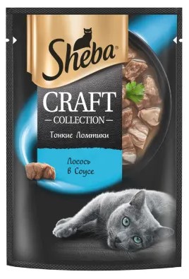 Корм влажный Sheba (для взрослых кошек) 75 г, «Ломтики в соусе. Лосось»