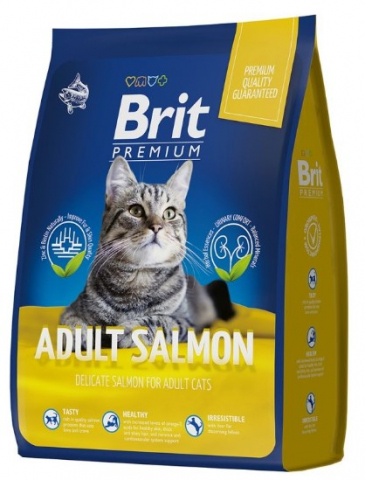 Корм сухой Brit Premium Cat Adult (для взрослых кошек), 400 г, с лососем