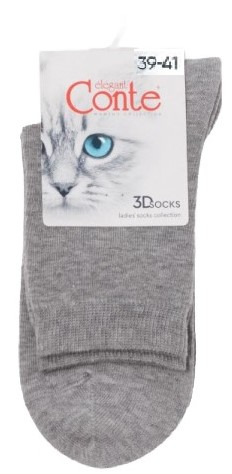 Носки женские Conte Elegant 3DSocks, размер 25-27, серый меланж (высокие)