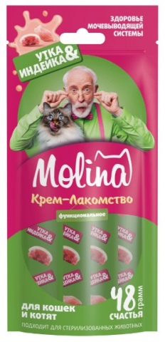 Лакомство для кошек Molina 48 г, с уткой и индейкой