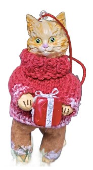 Игрушка ватная «Новогодний котик» (Пинчук М.Ю.), 9,5*4*4 см Игрушка ватная «Новогодний котик» (Пинчук М.Ю.), 9,5*4*4 см