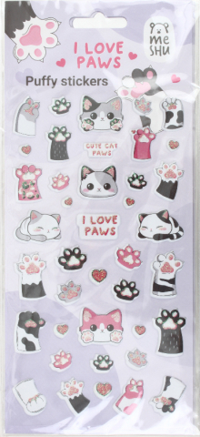 Наклейки объемные Meshu 10×23 см, 40 шт., Love Paws