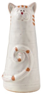 Фигурка керамическая Sima-Land 4,7×10,1 см, «Полосатый котик, хвост рогаликом»