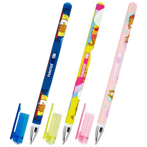 Ручка шариковая Funster «Рыжий кот-энтузиаст», корпус ассорти, стержень синий