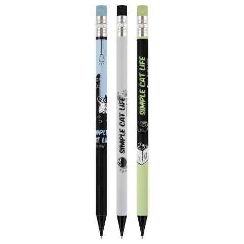 Карандаш автоматический Meshu толщина грифеля 0,7 мм, Meowsy, корпус ассорти Карандаш автоматический Meshu толщина грифеля 0,7 мм, Meowsy, корпус ассорти
