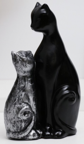 Фигура полистоун «Кошка с котенком», 16*26 см, черная с серебром Фигура полистоун «Кошка с котенком», 16*26 см, черная с серебром