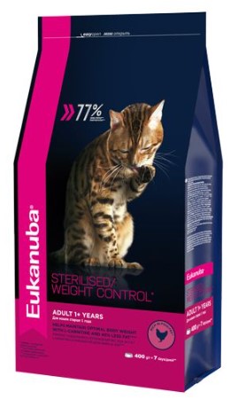 Корм сухой Eukanuba Sterilised/Weight Control (для стерилизованных кошек с избыточным весом), 400 г