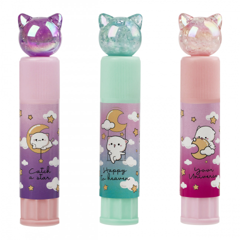 Клей-карандаш Meshu с топпером 8 г, Crystal Kitten, корпус ассорти