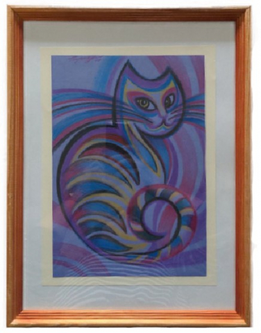 Картина «Апрельская кошка» (Губаревич И.В.), 30*21 см, бумага, цветные карандаши