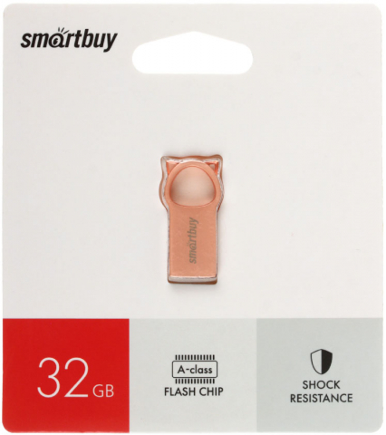 Флеш-накопитель SmartBuy Metal Kitty, 32 Gb, корпус «розовый металлик»