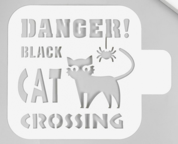 Трафарет пластиковый Sima-Land 9×9 см, «Черный кот»