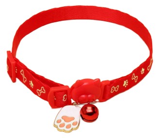 Ошейник для кошек светящийся, с бубенчиком и подвесом «Пижон» 30×1 см, «Лапка», красный